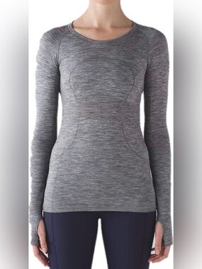 Lululemon Top Womens Long Sleeve Swiftly Tech Top in Gray Heathered